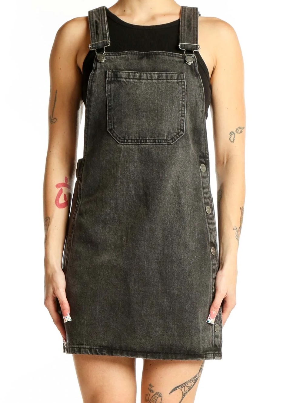 Free People Charcoal Women's Overall Mini Dress Sz 4